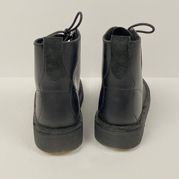 Clarks Originals Size 5.5 Desert Mali Black Polished Leather Lace Up Ankle Boots - Picture 4 of 8